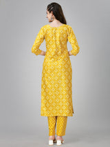 Stylish Yellow Fully Stitched Rayon Kurti with Pant - Comfortable & Trendy Women's Ethnic Wear - Bellastic