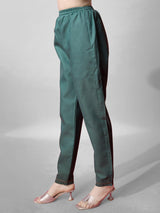 Fully Stitched Teal Cotton Kurti Pant Dupatta Set - Bellastic